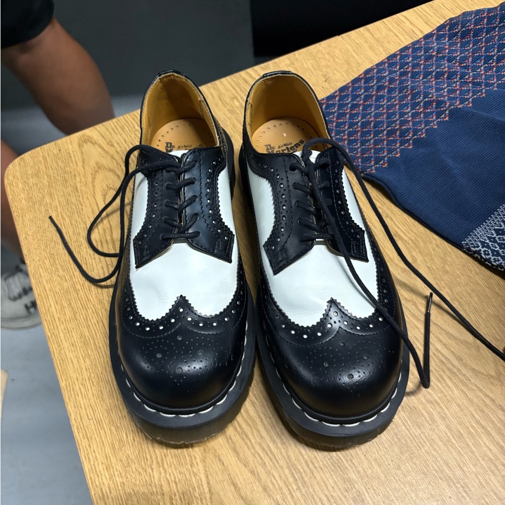 Dr. Martens Black and White Oxford Derbys
